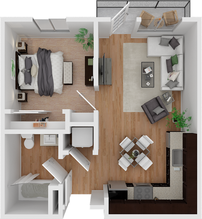 1BDRM, 1BTH 315 floor plan